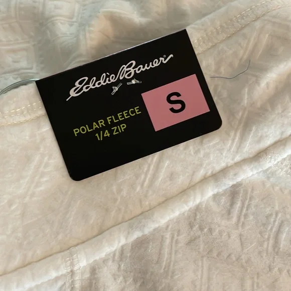 NWT Eddie Bauer Ladies Quarter Zip Ivory Polar Fleece - Picture 7 of 7
